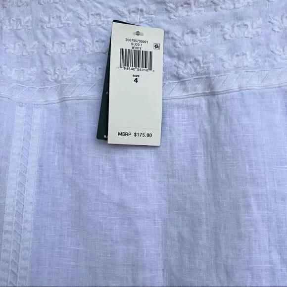 Ralph Lauren White cotton dress size 4 NWT - Picture 11 of 16